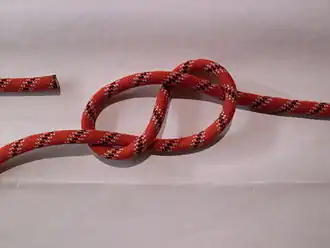 1. Завязать восьмёрку на верёвке.