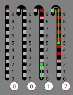 Набираем 25. Обратите внимание, пятёрка красная.