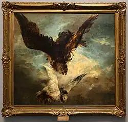 Орёл, преследующий сову