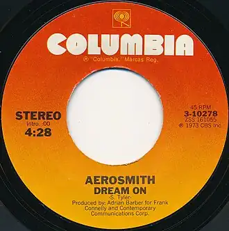 Обложка сингла Aerosmith «Dream On» (1973)