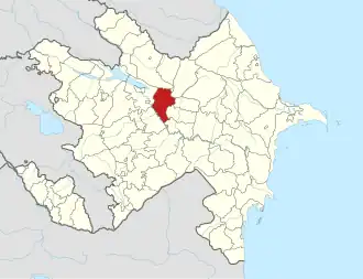 Агдашский район на карте