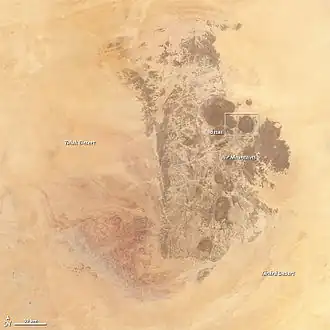 Общий вид на регион плато Аир с орбиты