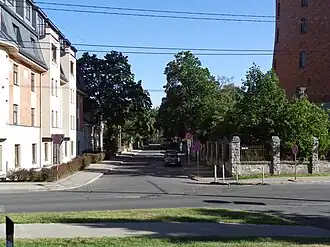 Вид от ул. Кристапа в сторону ул. Калнциема