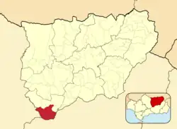 Расположение муниципалитета Алькала-ла-Реаль на карте провинции