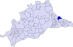 Расположение муниципалитета Алькаусин на карте провинции