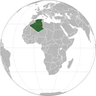 Алжир на карте мира