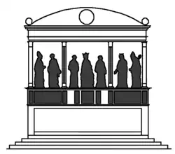 Реконструкция алтаря дель Санто Х. Янсена. 1957. Схема