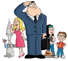 Слева-направо: Роджер, Франсин, Стэн, Клаус, Хейли, Стив