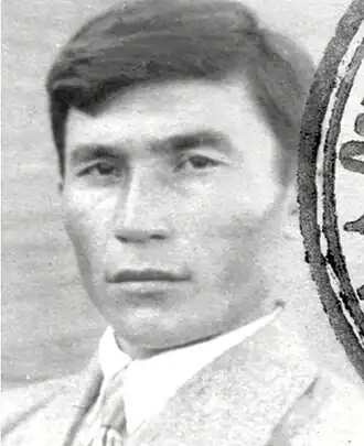 Фотография Тлеумагамбетова из партбилета (1939)