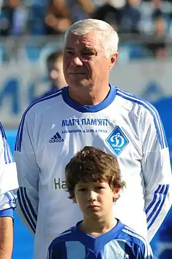Демьяненко на матче всех звёзд «Динамо» (Киев) в память Андрея Баля, Валентина Белькевича и Андрея Гусина, 2014 год