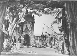 Макет декораций третьего акта премьерной постановки оперы Рихарда Вагнера «Тристан и Изольда» 10 июня 1865 года в Мюнхене