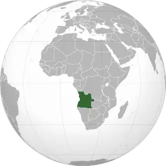 Ангола на карте мира