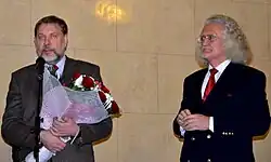 Ректор Академии искусств Беларуси Михаил Борозна, директор Художественного музея Беларуси.