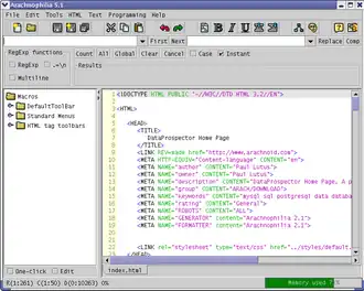 Скриншот программы Arachnophilia