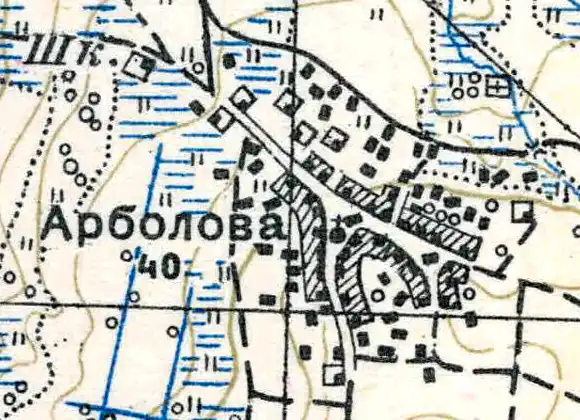 План деревни Арболово. 1938 год