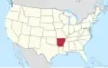Арканзас на карте США