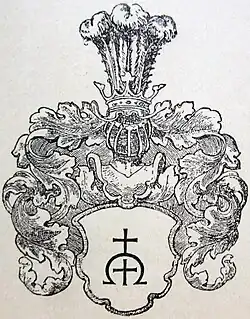 Изображение герба в «Гербовнике Витебского дворянства». Спб, 1900 год