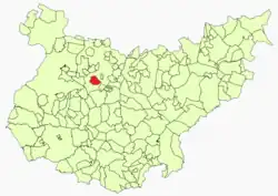 Расположение муниципалитета Арройо-де-Сан-Серван на карте провинции