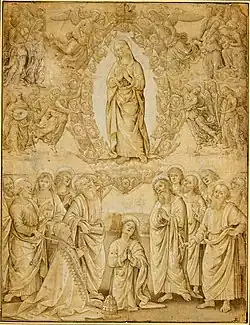 Рисунок несохранившейся фрески Перуджино