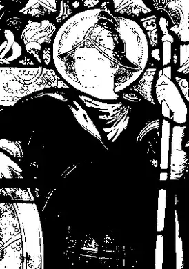 Арториус на витраже собора Лландав