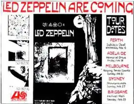 Афиша австралийского турне Led Zeppelin 1972 года