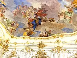 Фрагмент росписи потолочного плафона в малой галерее дворца Шёнбрунн, Вена.