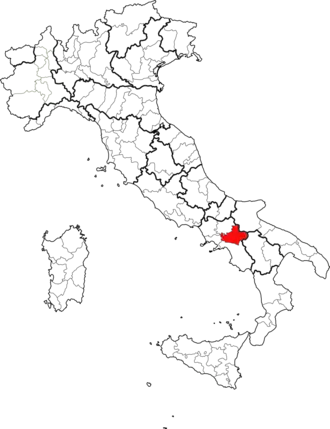 Провинция Авеллино на карте