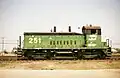 BN 251, an EMD SW1200, works the yard in Eola, Illinois