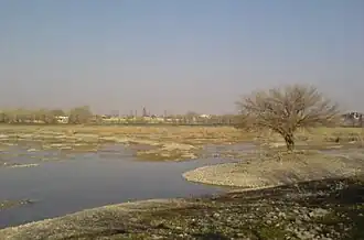 Озеро Бахт зимой (частичное высыхание)