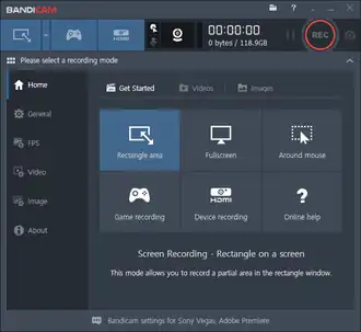 Скриншот программы Bandicam