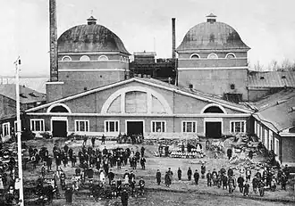 Домны и заводской двор Баранчинского завода, 1898 год