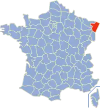 Департамент Нижний Рейн на карте Франции