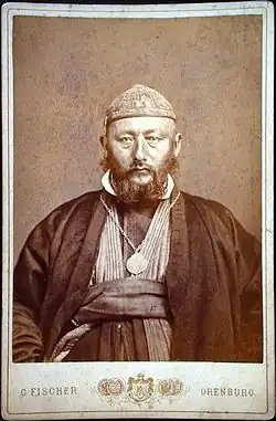 Башкир-старшина со старшинским знаком — медалью. Оренбург, 1892.