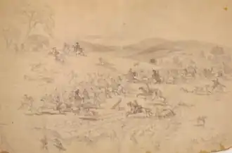 Эдвин Форбс: кавалерийская стычка у Элди