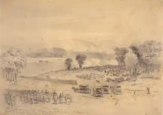 Сражение при Кросс-Кейс. Рисунок Эдвина Форбса.