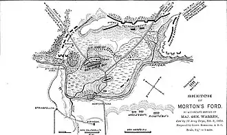 Карта сражения, приложенная к рапорту Г. Уоррена.