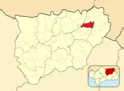 Расположение муниципалитета Беас-де-Сегура на карте провинции