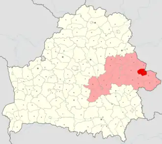 Кричевский район на карте