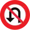 Keerverbod/Interdiction de faire demi-tour sur la route suivie jusqu’à la prochaine intersection
