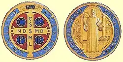 Медаль работы Дезидерия Ленца к 1400-летнему юбилею св. Бенедикта, 1880-й год
