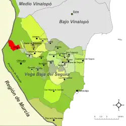 Расположение муниципалитета Бенферри на карте провинции