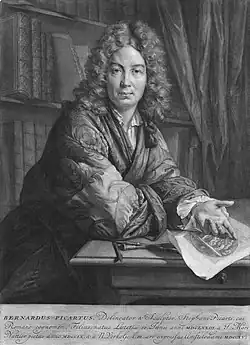 Н. Верколье. Портрет Бернара Пикара. 1715Бумага, меццо-тинто. 29,1 × 23,8 смПо оригиналу — портрету работы Ж.-М. Натье (1709; не сохранился)Городской архив, Амстердам