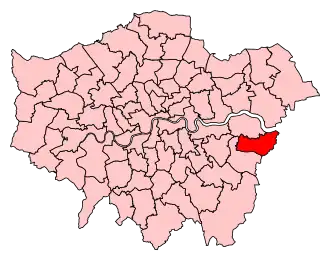 Граница избирательного округа Бекслихит и Крейфорд в Большом Лондоне