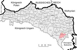 Округ Коломыя на карте