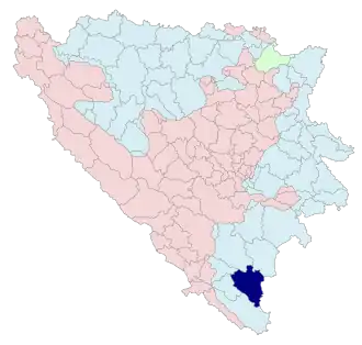 Община Билеча на карте