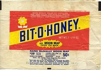 Старая обёртка Bit-o-Honey, около 1969 г.