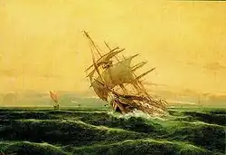 Хадзис, Василиос. Парусник в бурном море (1896)