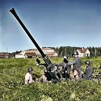 Зенитная пушка «Бофорс» L60 в Харлу. 1944 год.