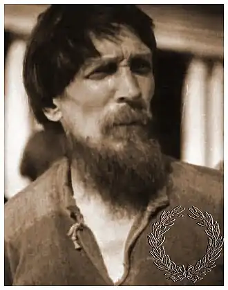 Фёдор играет роль исправника в фильме Дубровский, 1936 год.