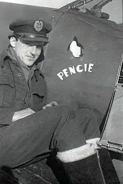 Болеслав Гладых на крыле своего «Pengie»